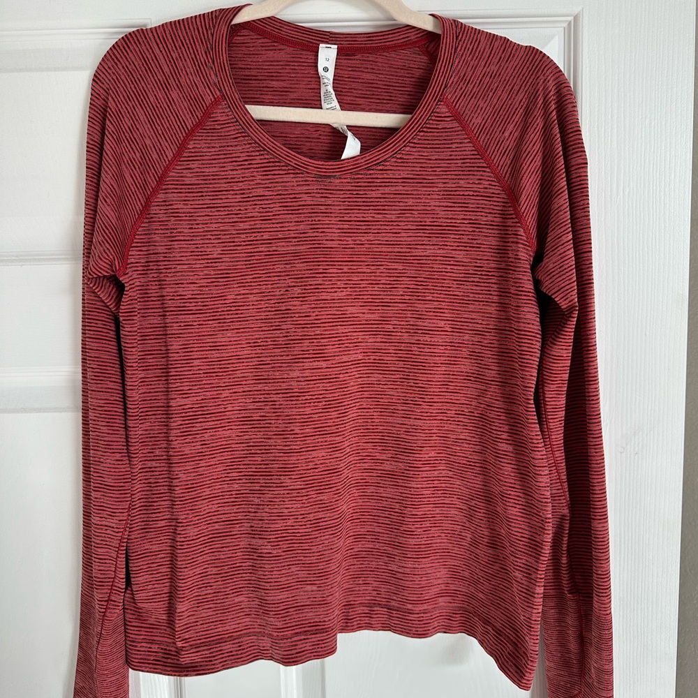 lululemon athletica Heathered Red Long-Sleeve Crew